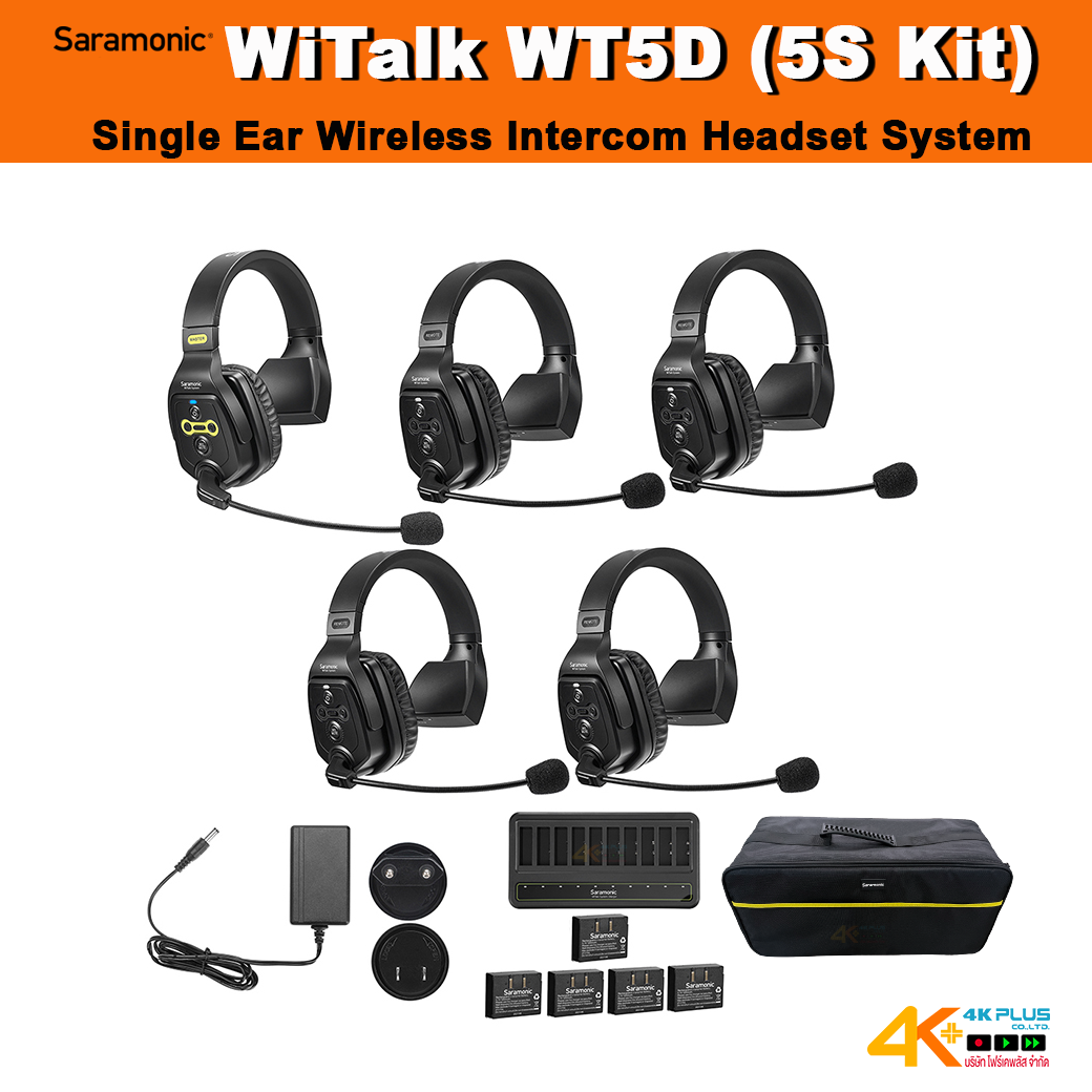 Saramonic WiTalk WT5D (5S Kit) Single Ear Wireless Intercom Headset System