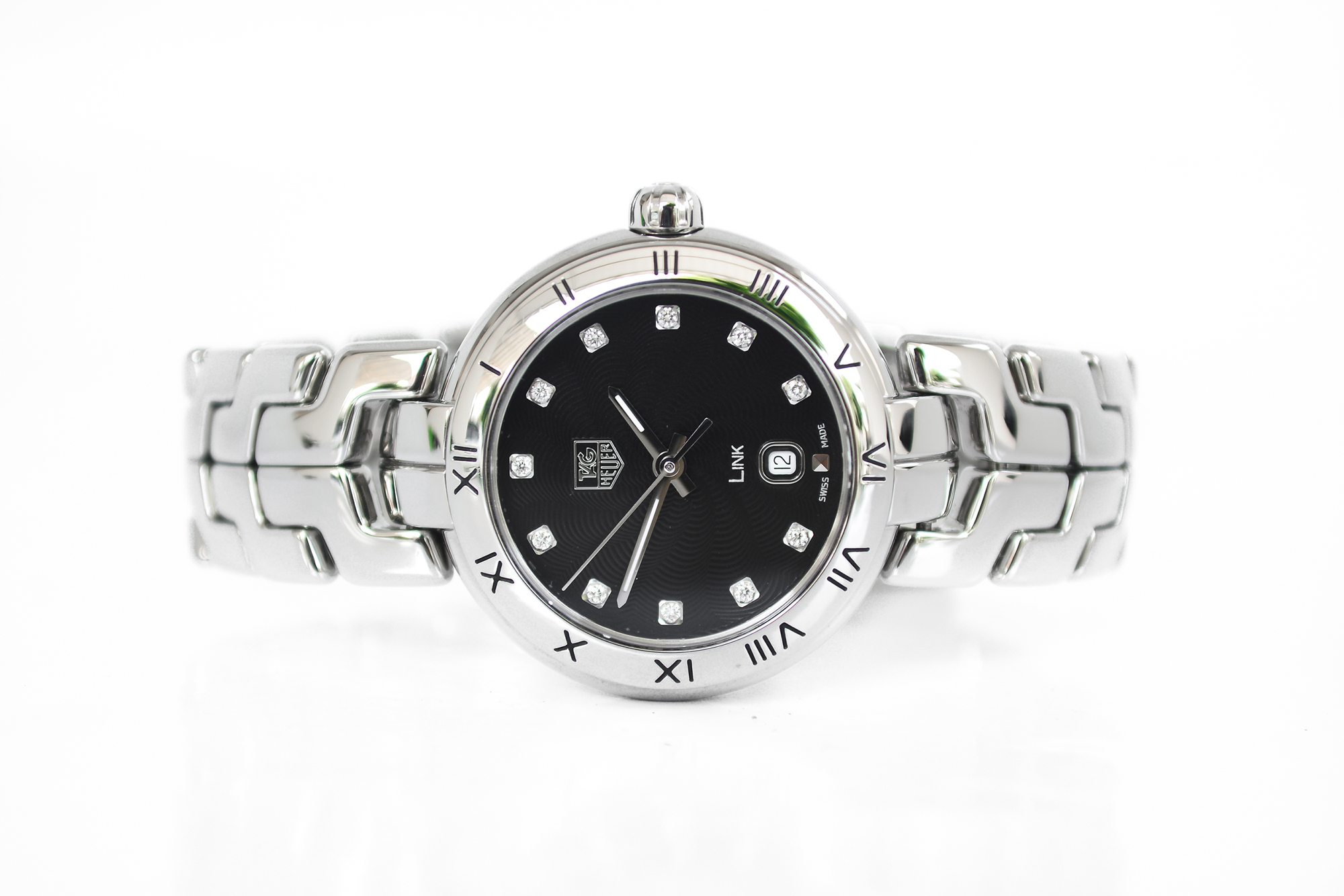 Tag Heuer Link Lady Size Quartz รุ่นใหม่ หน้าดำกิโยเช่ หลักเพชร