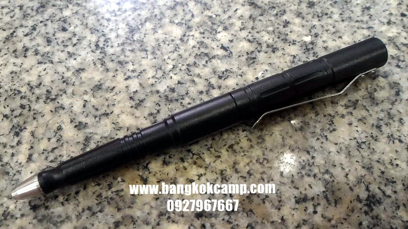ปากกา แทคนิคอล Tactical Pen ปลายคาร์ไบร์เสริมสแตนเลส(2ชั้น) สีดำ