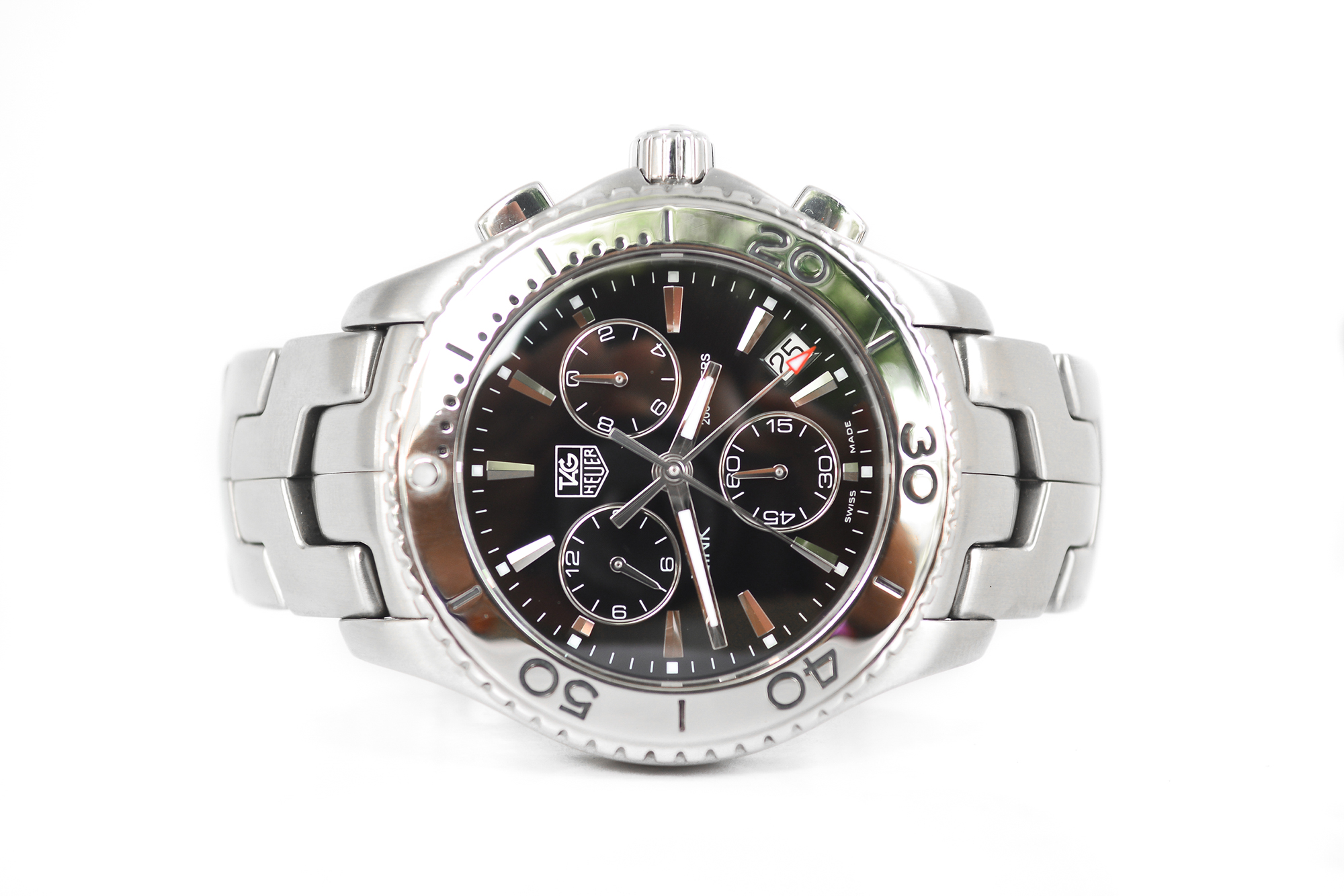 Tag Heuer New Link Chronograph King Size หน้าน้ำดำ