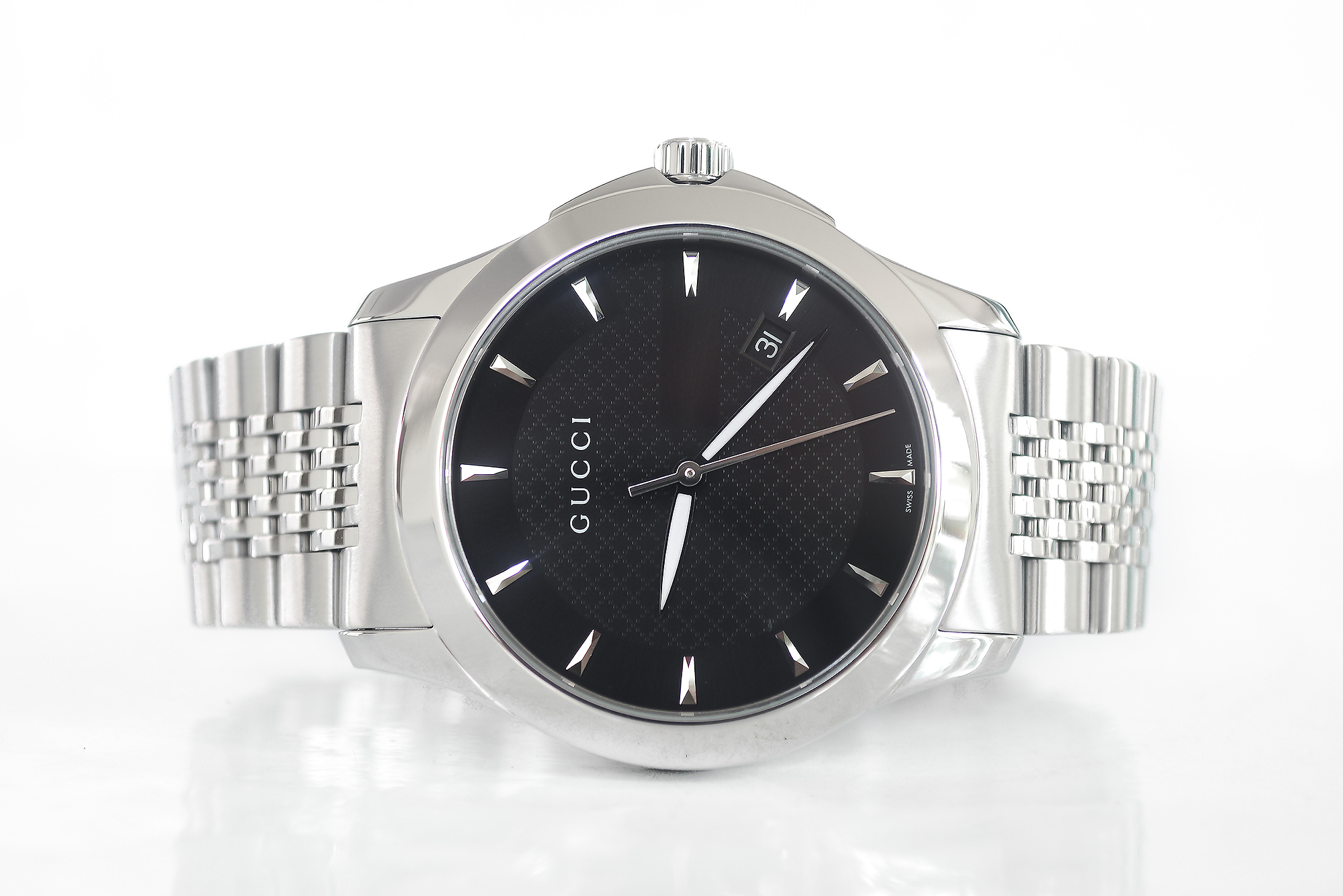Gucci G Times Stainless Steel Quartz Men หน้าดำ (Sold)