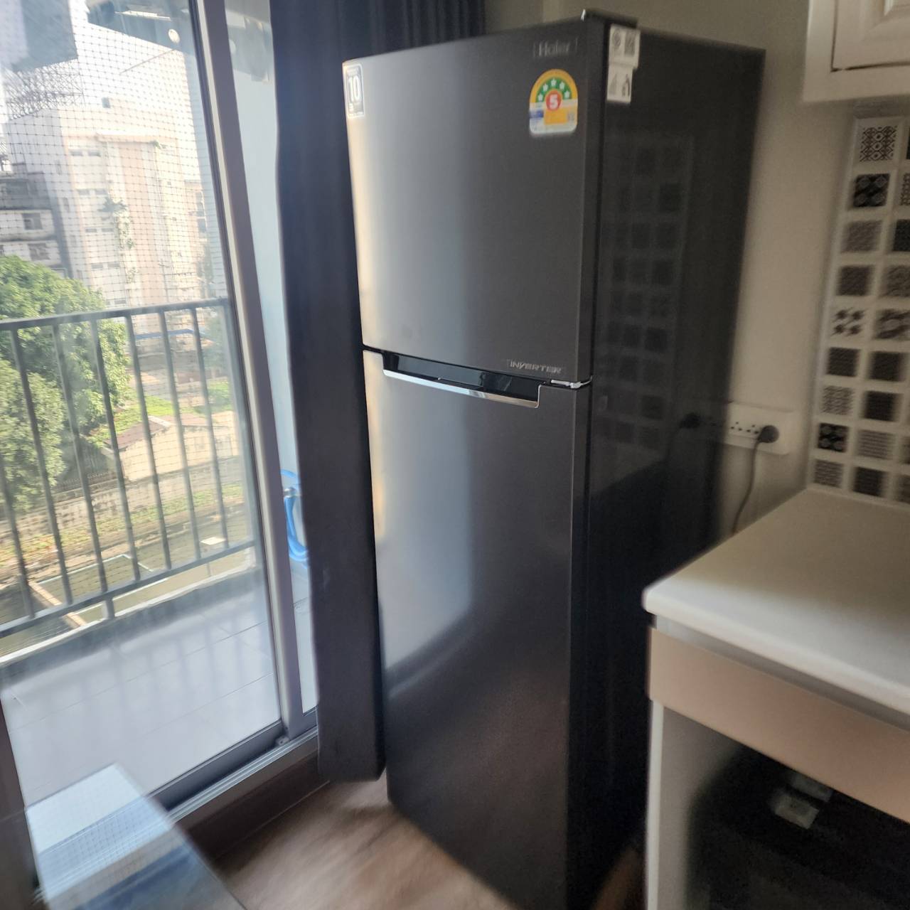 ให้เช่า dcondo Rattanathibet (ดีคอนโด รัตนาธิเบศร์) ก่อนถึงรถไฟฟ้าสถานีไทรม้า สตูดิโอ ขนาด 28.84 ตร.ม. ชั้น 6 ตึกB ทิศเหนือ