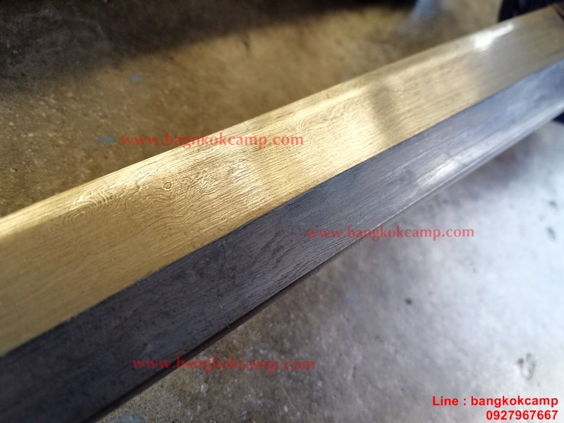 ดาบซามูไร (ยาว) ใบมีดเป็นเหล็กลาย (ใบมีดดามัสกัส) ลายมังกร