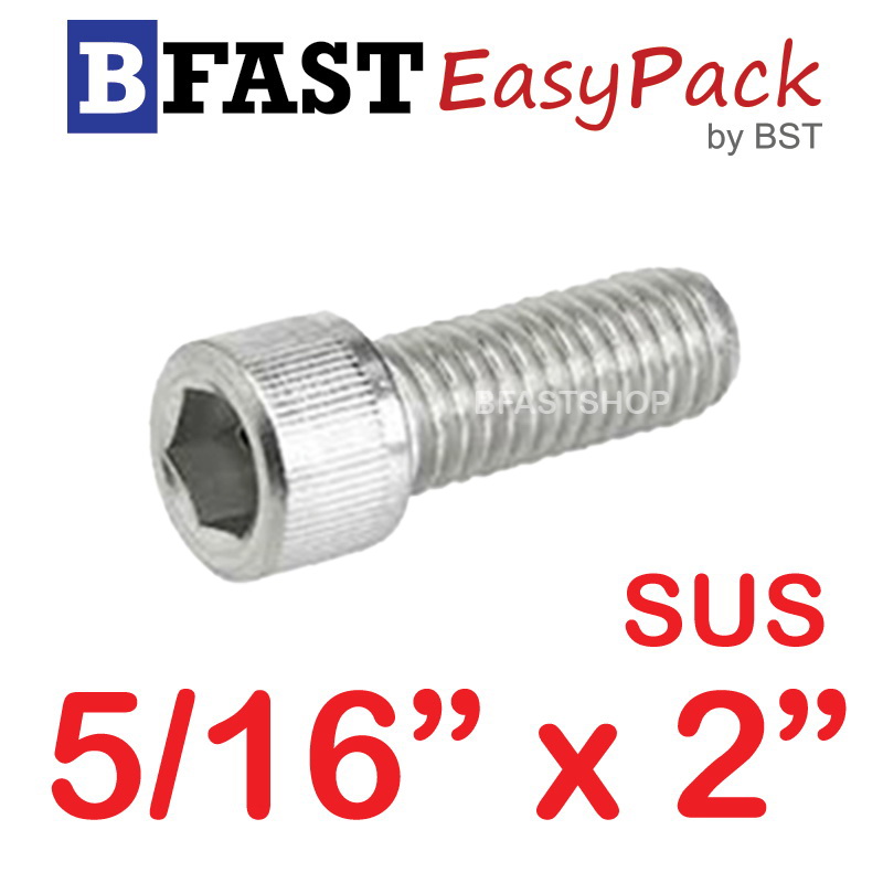 สกรูหัวจมสแตนเลส SUS 5/16" x 2" (2 ตัว/ถุง)