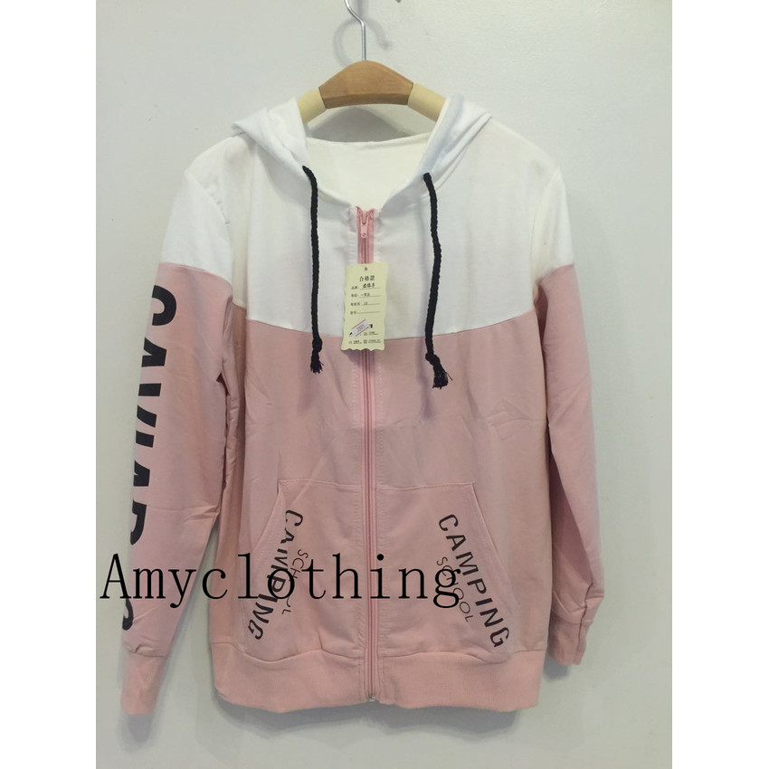 Amyclothing เสื้อคลุมมีฮูดA030(สีชมพูอ่อน)