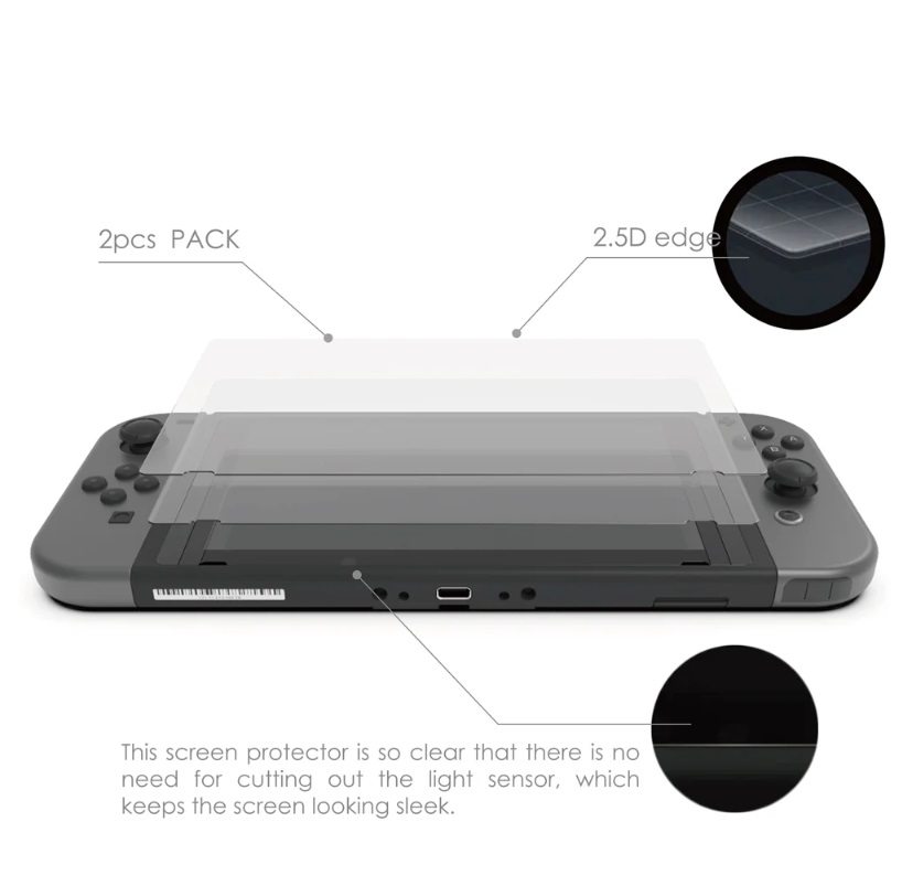 Skull & Co. Tempered Glass for Nintendo Switch V.1 V.2 (2 Pack)