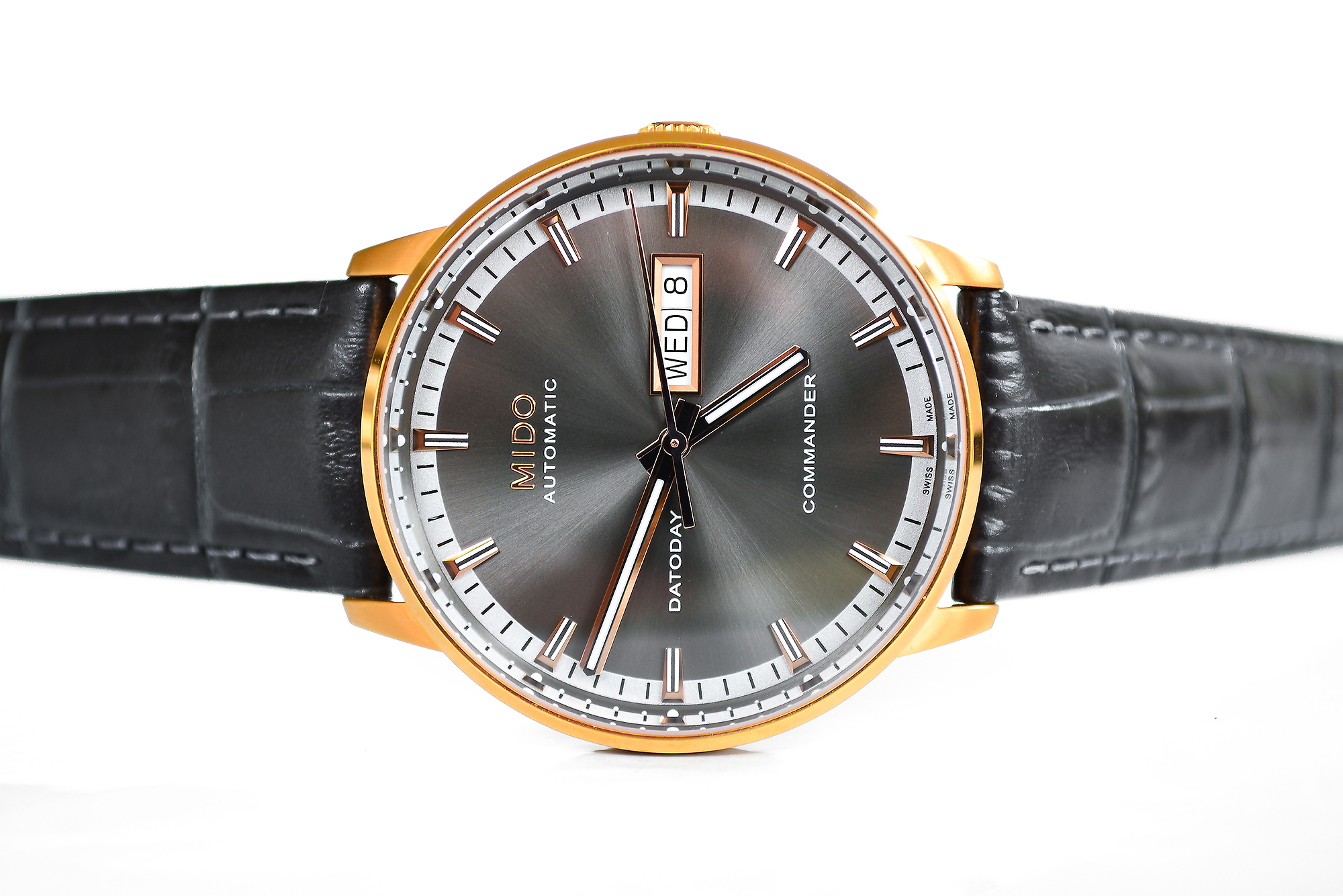 Mido Commander II automatic M016.430.36.061.02 pinkgold สายหนัง