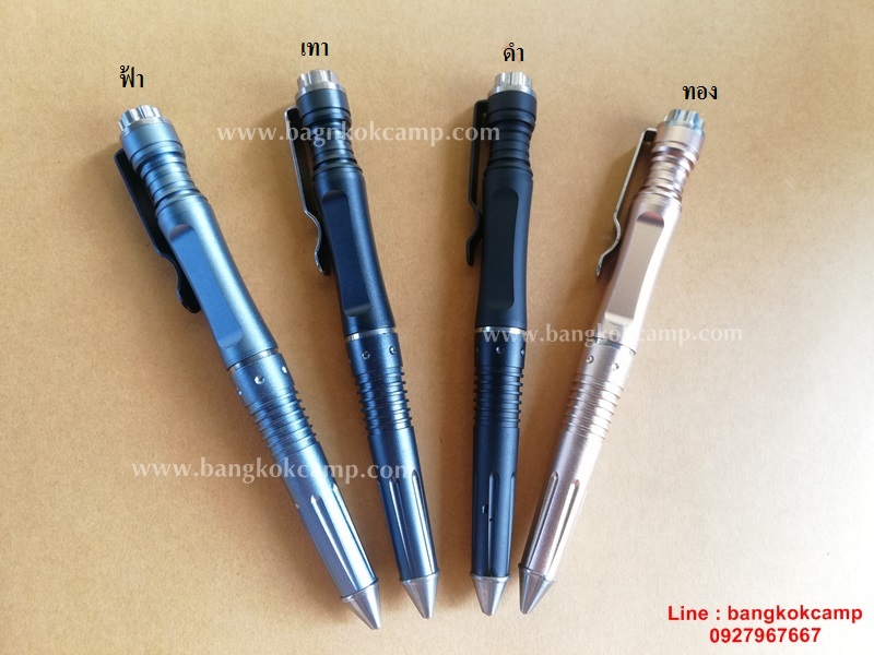 ปากกาแทคนิคอล Tactical Pen ปลายคาร์ไบท์ (กระแทกกระจกได้ แข็งมากใช้ขูด-เขียนโลหะได้) สีดำ