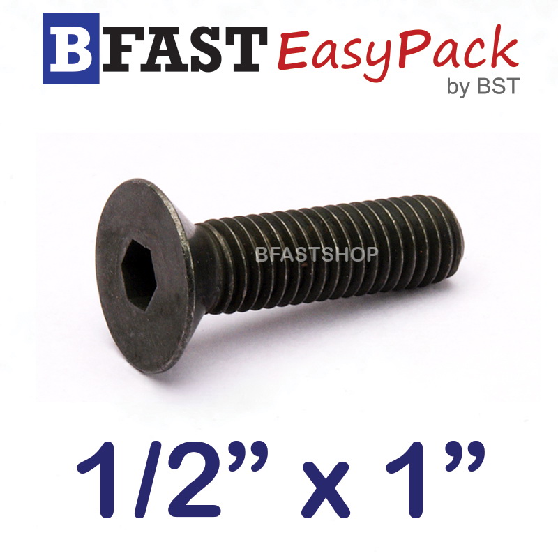 สกรูหัวจมเตเปอร์ดำ 1/2" x 1"