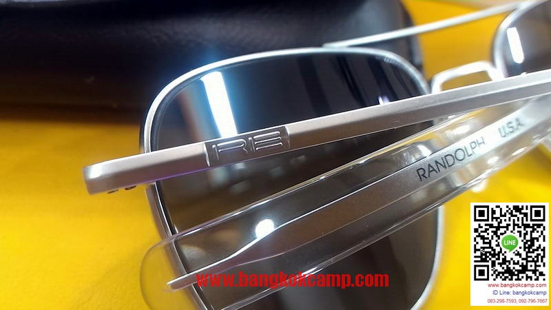 แว่น RANDOLPH...Randolph Aviator AF54611-G Square Sunglasses, Matte Chrome,55 mm