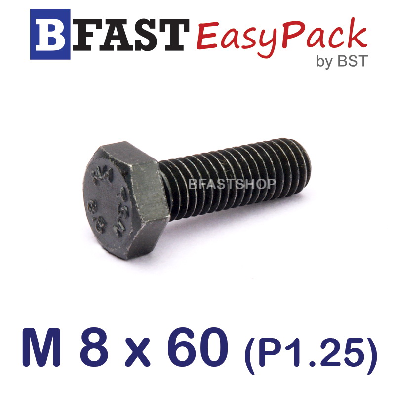 สกรูมิลดำ M 8 x 60 (4 ตัว/ถุง) *เกลียวครึ่ง*