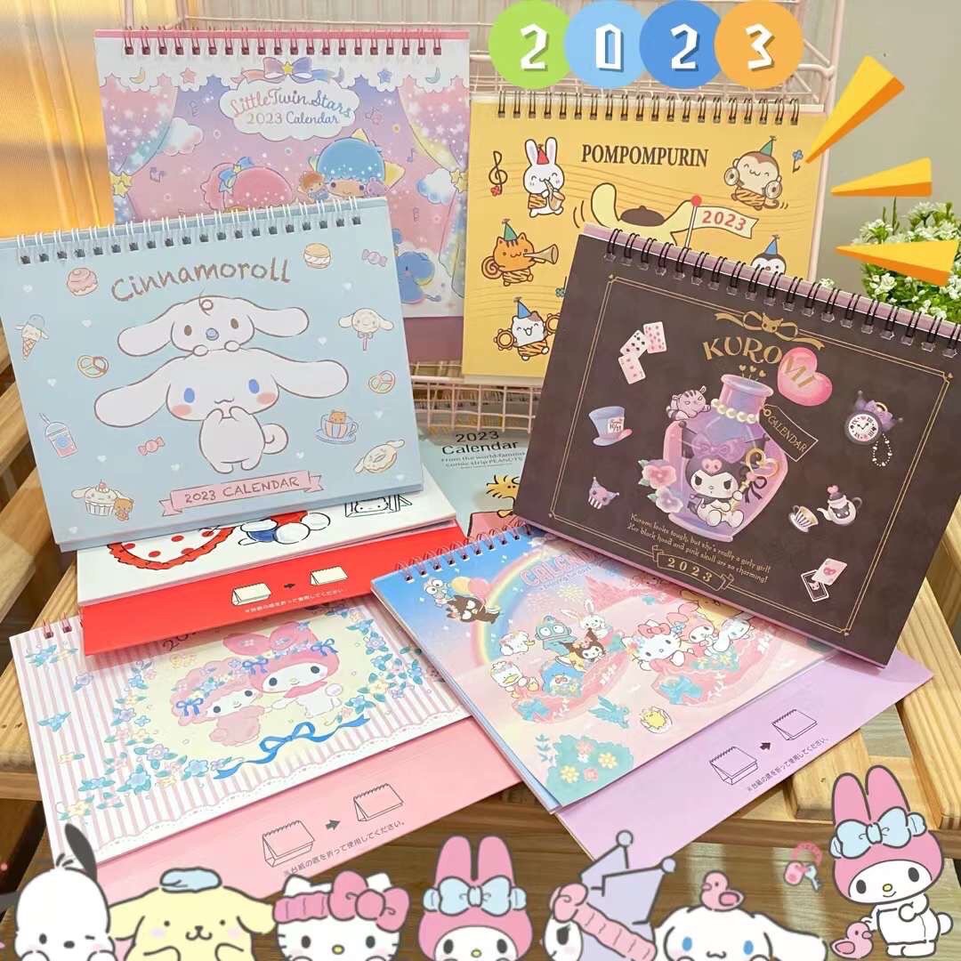 ปฏิทินปีใหม่ 2023 (2566) ลาย Sanrio พร้อมสติกเกอร์ตกแต่ง จนาดประมาณ 19.5*15.5 cm
