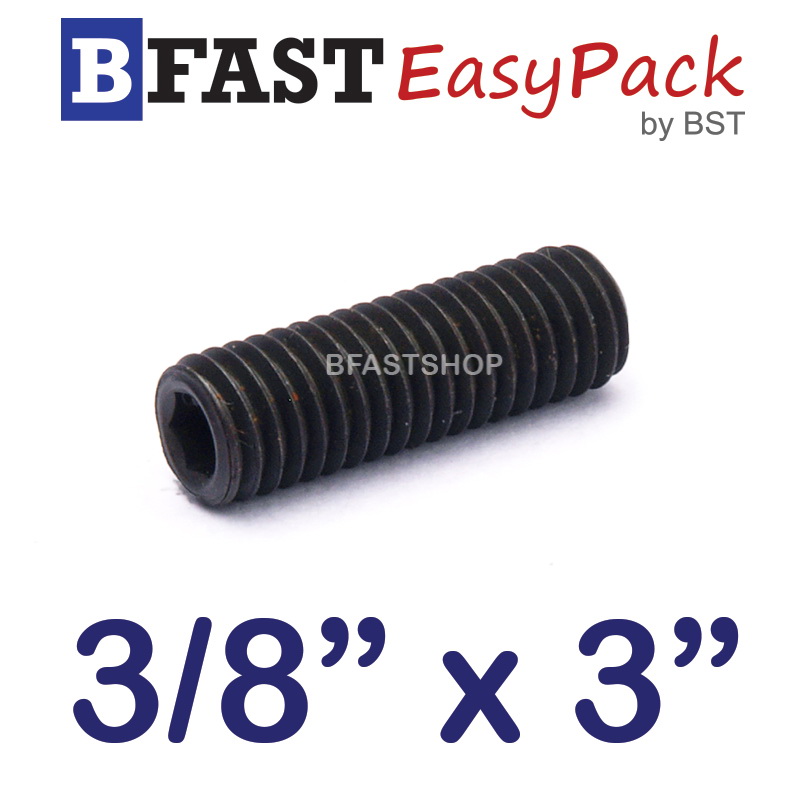 สกรูตัวหนอนดำ 3/8" x 3" (2 ตัว/ถุง)