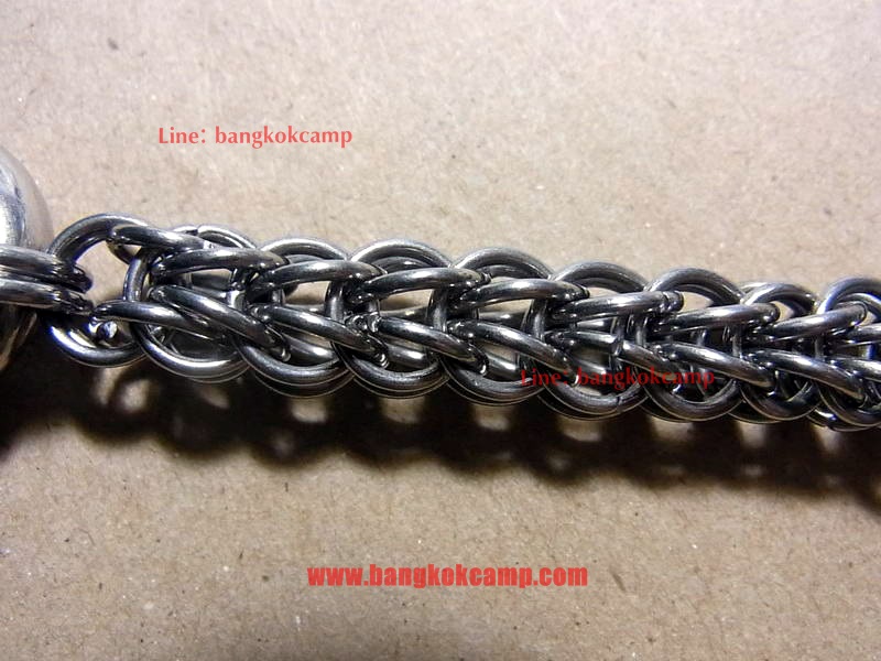 พวงกุญแจ+สร้อยงานถักมือ คาราบิเนอร์ Carabiner สแน็ปลิงค์ Snaplink -สแตนเลส (แบบที่5) ยาว11นิ้ว