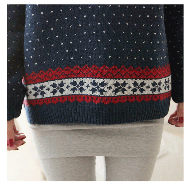 fashion เสื้อกันหนาว ไหมพรม สเวตเตอร์ ลายการ์ตูน คอกลม สีกรม ขาว แดง ใส่เที่ยว น่ารักๆ