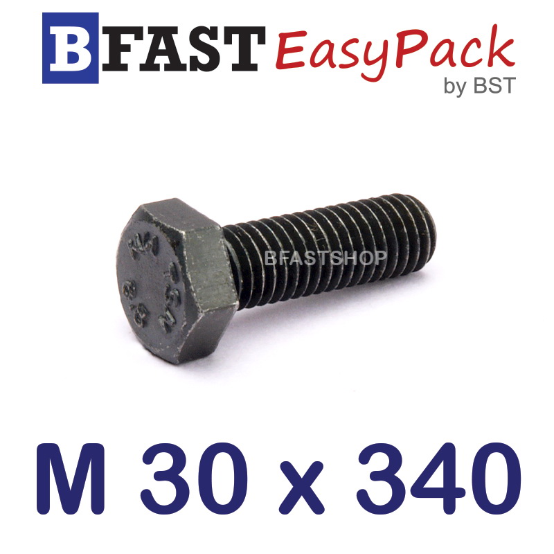 สกรูมิลดำ M30 x 340 *เกลียวครึ่ง*