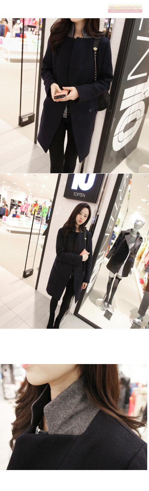 เสื้อโค้ทกันหนาว สีดำ ทรงสวย แบบผู้ดีมาก ผ้าวูลเนื้อดี บุซับในกันลม จะใส่คลุม หรือใส่เป็นเสื้อโค้ทปกติก็เก๋ค่า พร้อมส่งจ้า BLACK