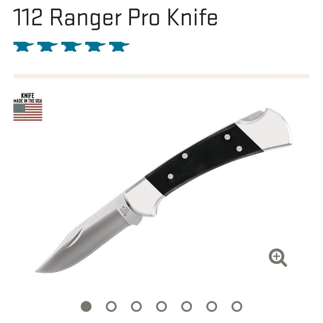 มีดพับ Buck112 Ranger Pro Folding Knife 3" S30V Plain Blade, Black G10 Handles