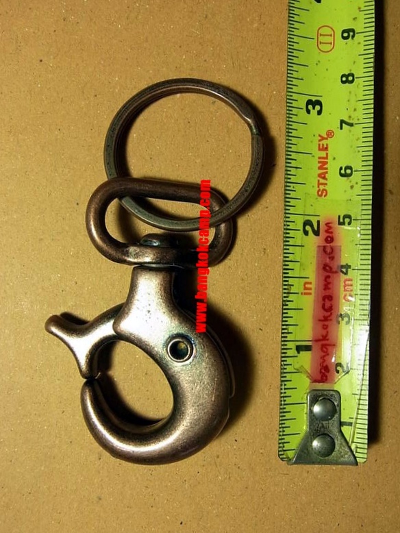 พวงกุญแจ ตะขอเกี่ยว - โลหะ สีทองแดง Made in USA ใหม่เก่าเก็บ (ทำหูเกี่ยวสายสะพายกระเป๋าได้)