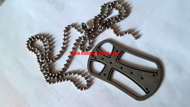 DogTag พร้อมสร้อยไข่ปลาสแตนเลส FEAR NOT FOR I AM WITH YOU. Made in USA