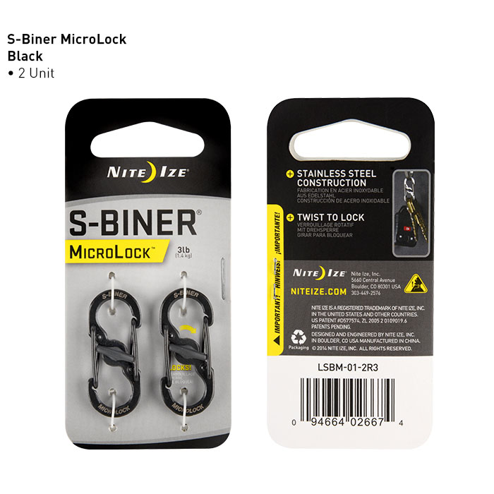 NiteIze S-BINER MICROLOCK -Black