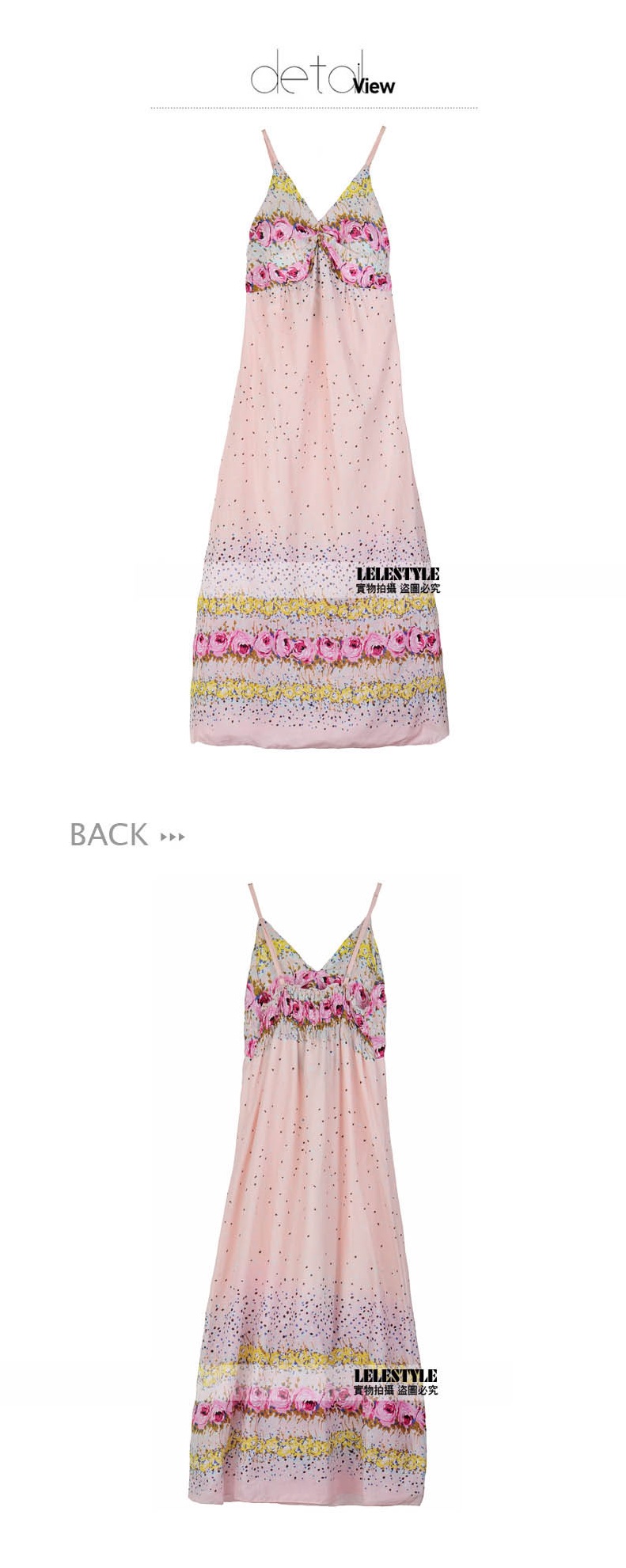 maxi dress ชุดเดรสยาวสายเดี่ยว แฟชั่นใส่เที่ยว น่ารัก ผ้า Cotton สีชมพู ลายจุด ดอกไม้ สม็อกอกด้านหลัง สวยมาก Asia Street Fashion