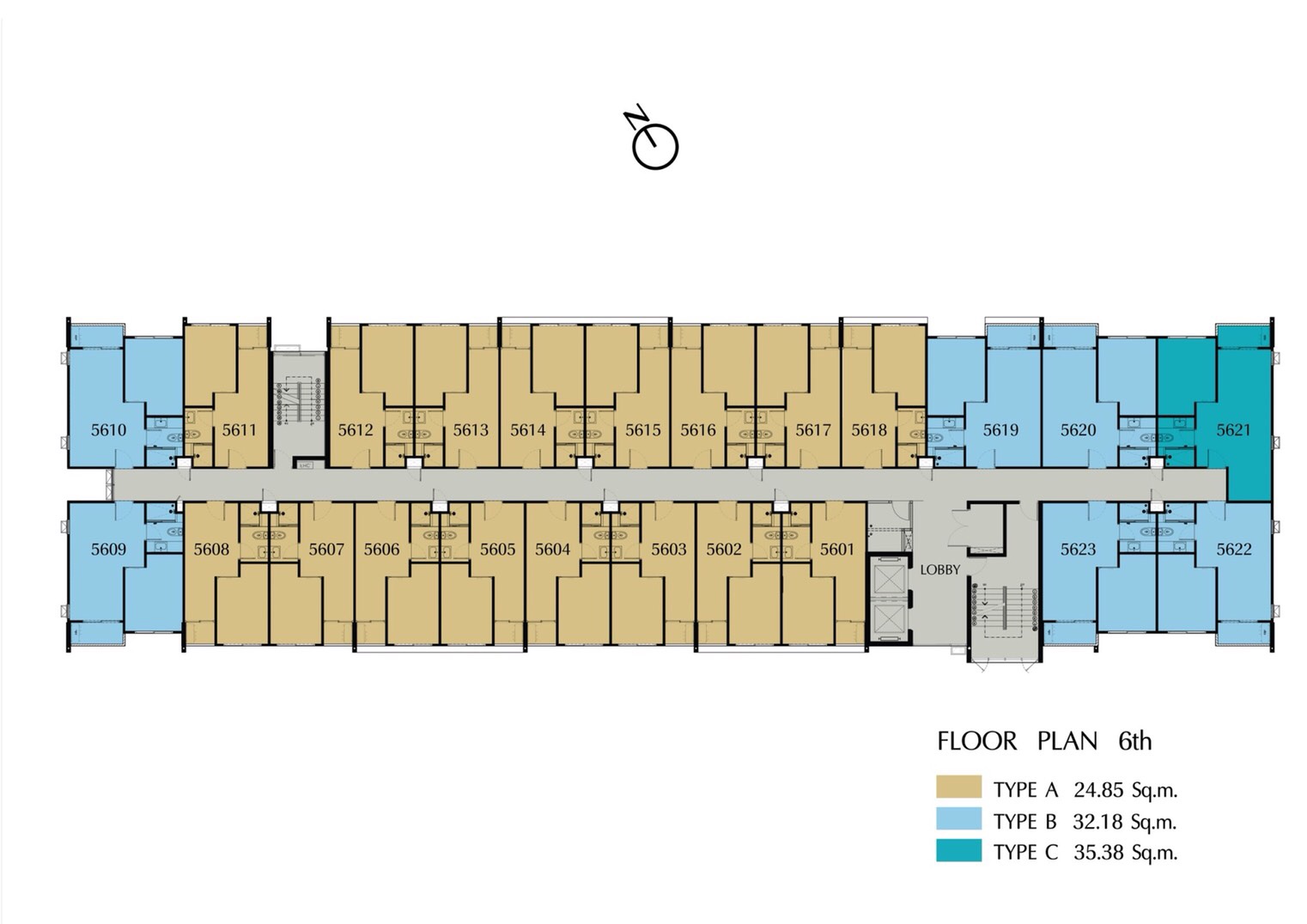 ขาย / เช่า 6000 บาทต่อเดือน คอนโด The Iris Bangyai (ดิ ไอริส บางใหญ่) 1 ห้องนอน 1ห้องน้ำ ขนาด 24.58 ตรม ชั้น 6 อาคาร 5