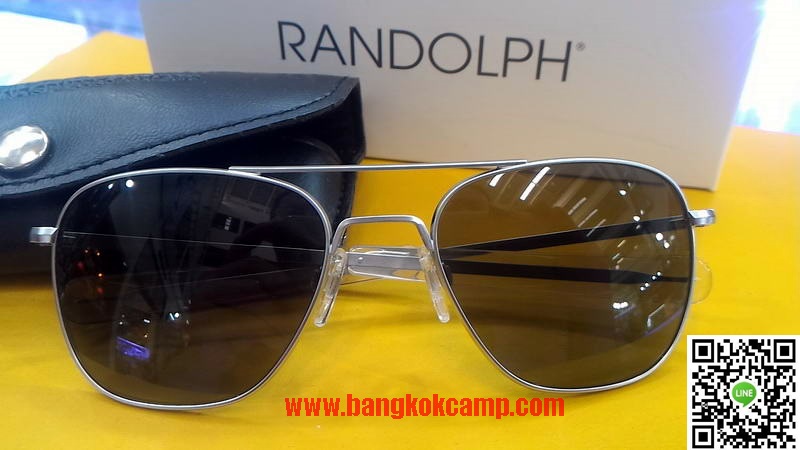 แว่น RANDOLPH...Randolph Aviator AF54611-G Square Sunglasses, Matte Chrome,55 mm