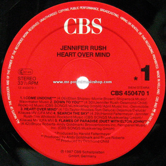 Jennifer Rush - Heart Over Mind