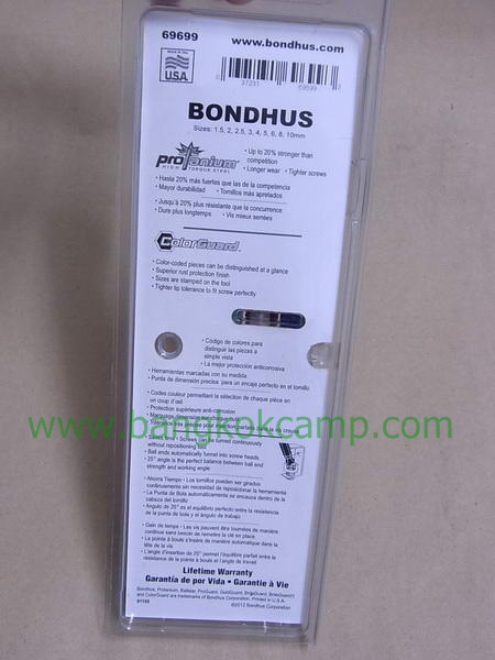 ประแจแอลหกเหลี่ยม BONDHUS ...แบบมิล....รุ่นนี้แยกสีเพื่อสะดวกในการใช้งาน ...ชุด 9 ชิ้น... Made in USA (69699)