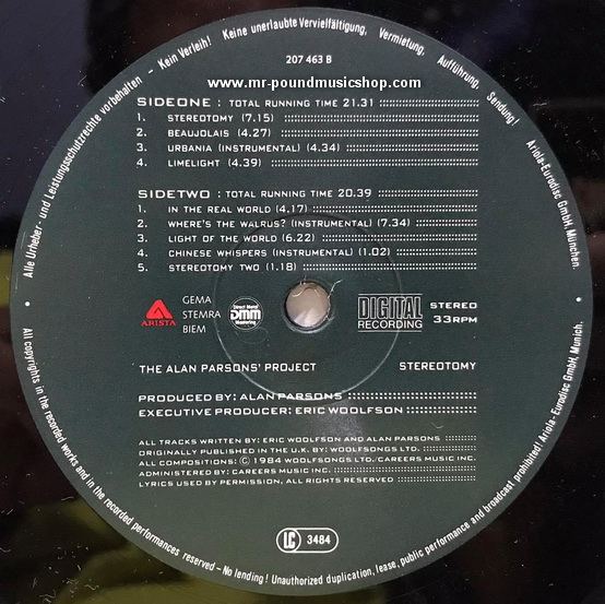 The Alan Parsons Project - Stereotomy