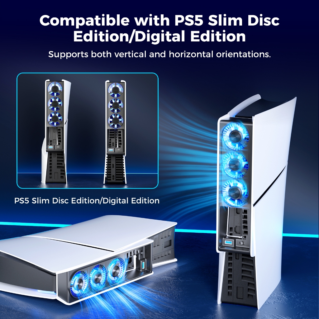 IINE พัดลมระบายความร้อนอัจฉริยะ ควบคุมอุณหภูมิ สําหรับ PlayStation 5 Slim L960