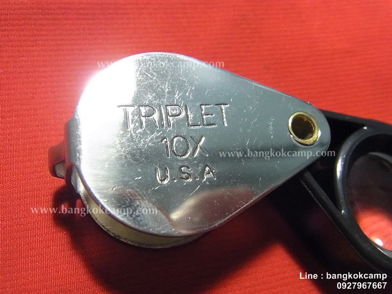 กล้องส่องพระ / จิวเวอรี่ TRIPLET 10x U.S.A. รุ่นเก่า แกนทองเหลือง ใหม่เก่าเก็บ