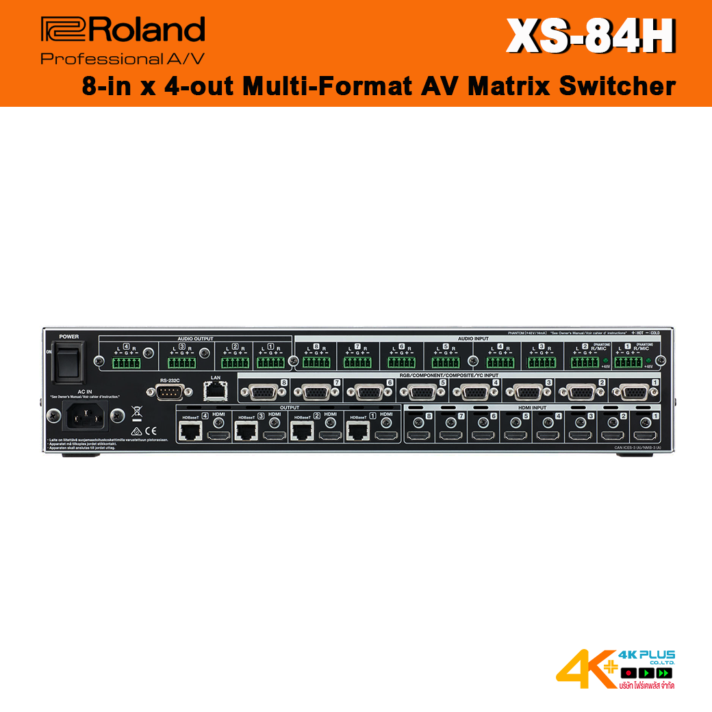 Roland XS-84H 8-in x 4-out Multi-Format AV Matrix Switcher