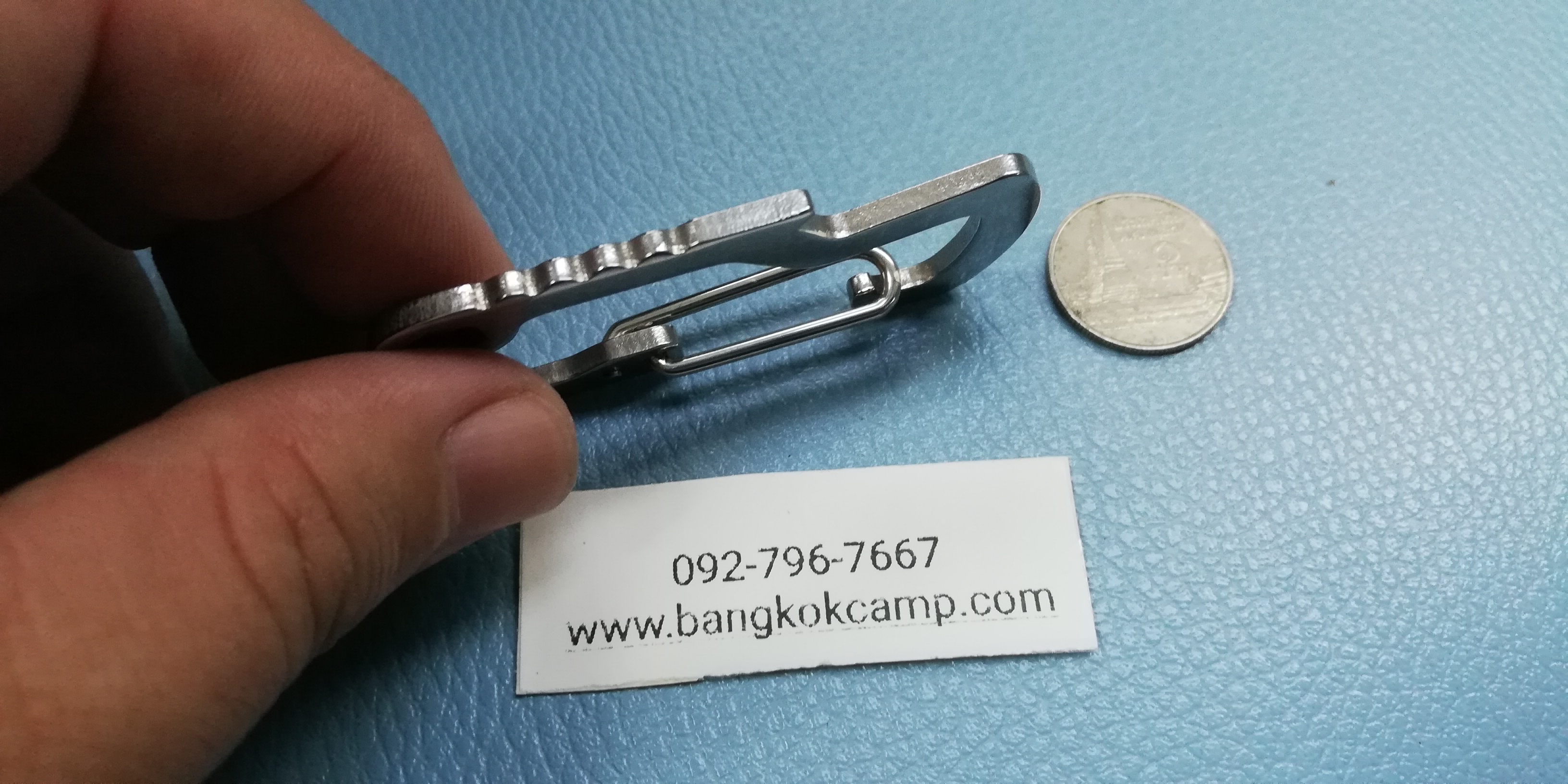 พวงกุญแจ คาราบิเนอร์ Carabiners สแน็ปลิงค์ Snaplink - สแตนเลส ขนาด2.5นิ้ว (มีที่เปิดขวด) (2อัน)
