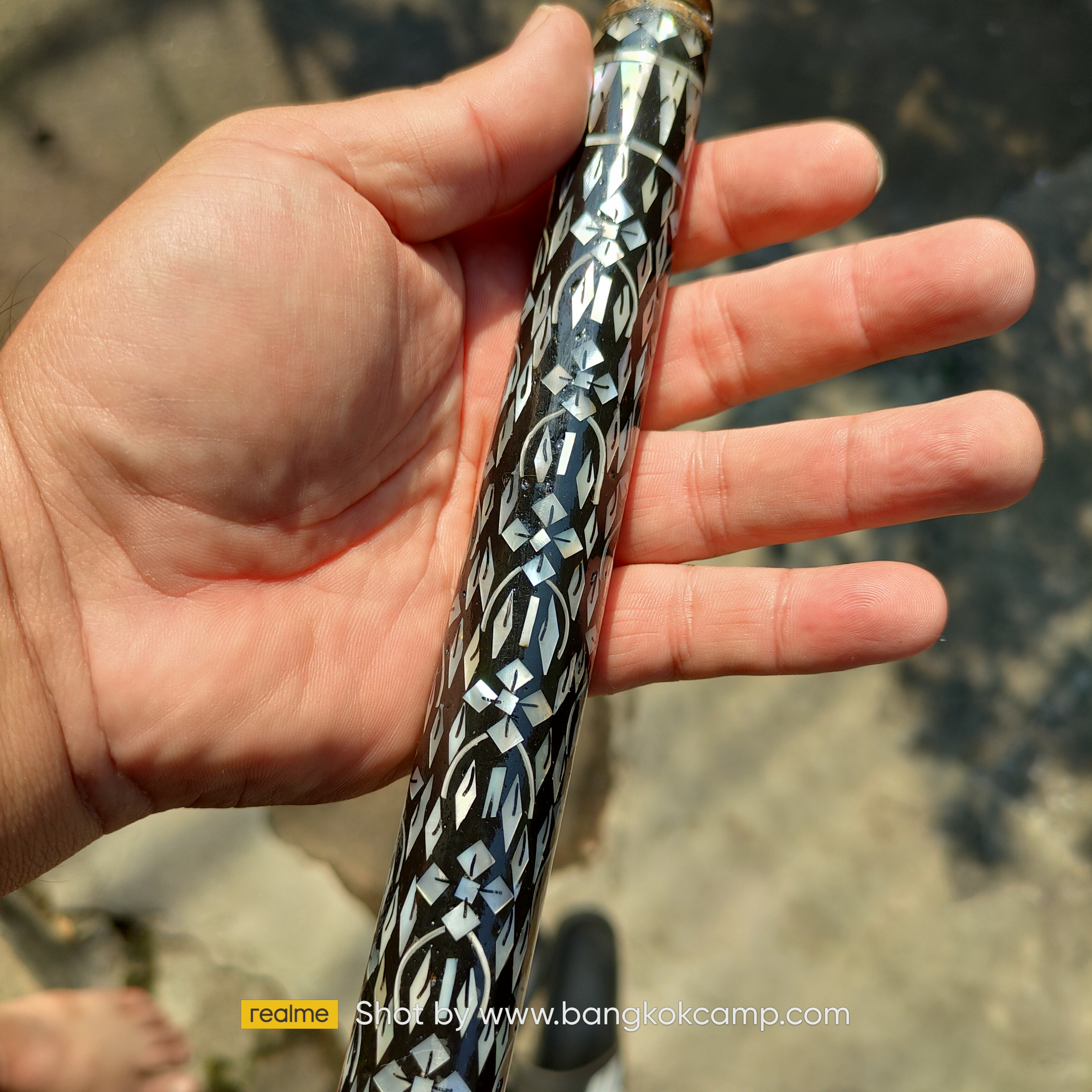 ไม้ครู หรือไม้ถือประดับมุข หัวท้าวเวสสุวรรณ ท้ายพระราหู