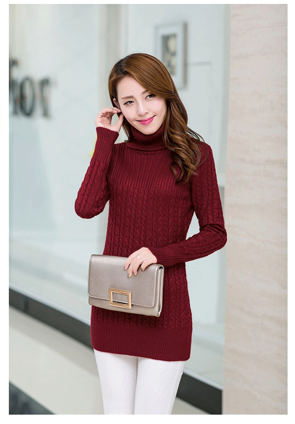 fashion เสื้อไหมพรมคอเต่า สเวตเตอร์ สีแดง ใส่เที่ยว ทำงาน ใส่คู่กับสูทก็ดูดี น่ารักๆ