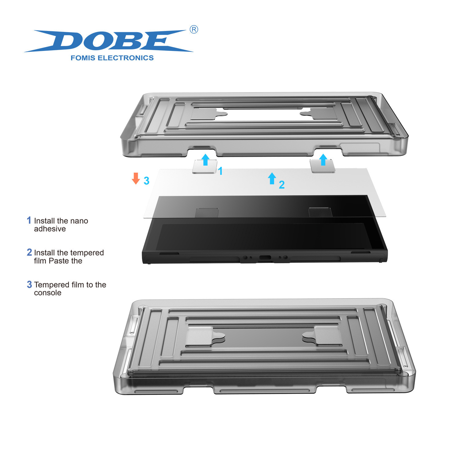 DOBE ฟิล์มกระจกพร้อมกรอบติดตั้ง for Nintendo Switch 2 (2025) (Pack 2) TNS-3166