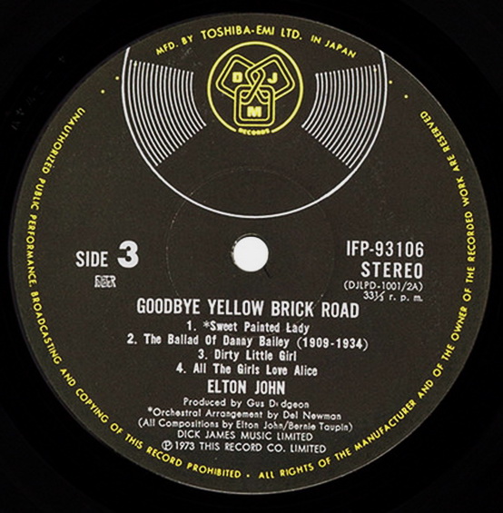Elton Jones - Goodbye Yellow Brick Road