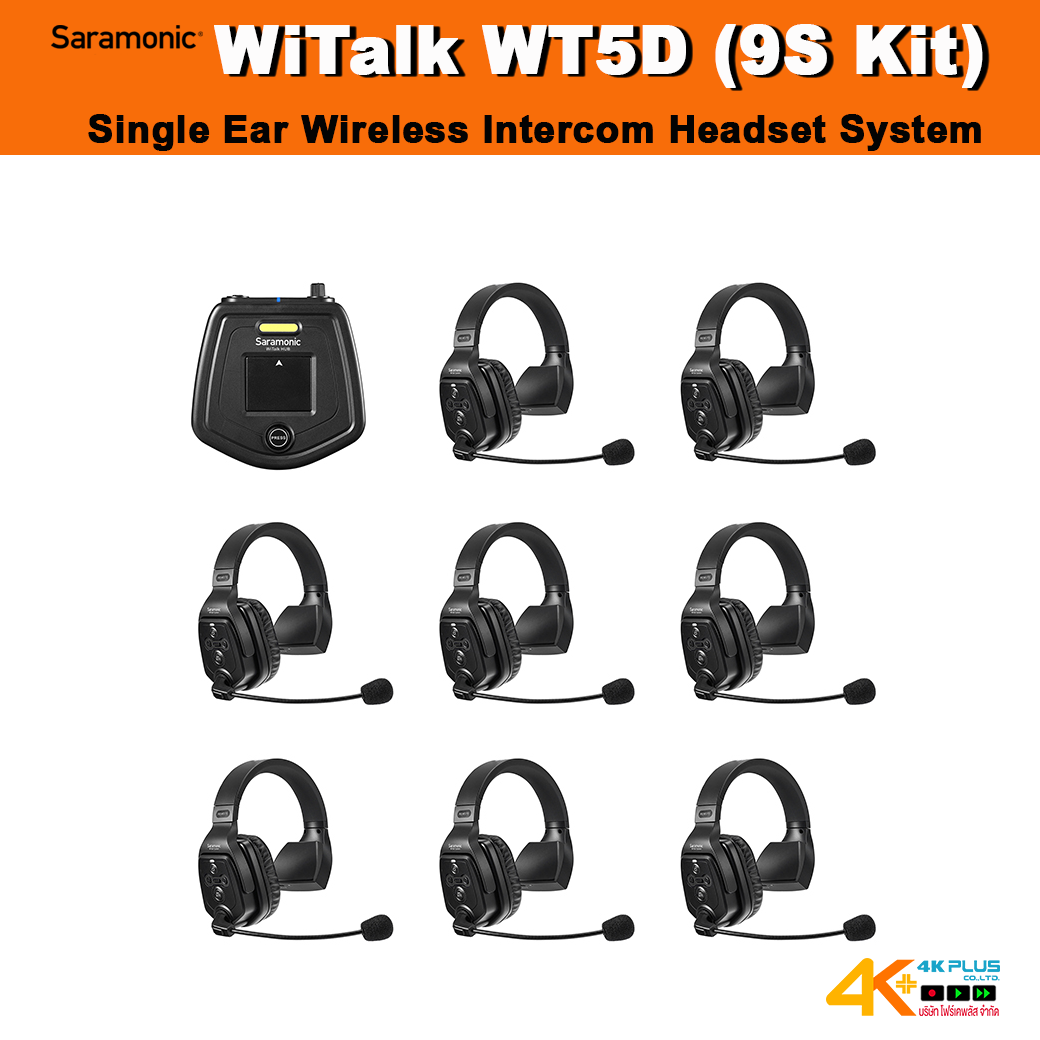Saramonic WiTalk WT5D (9S Kit) Single Ear Wireless Intercom Headset System