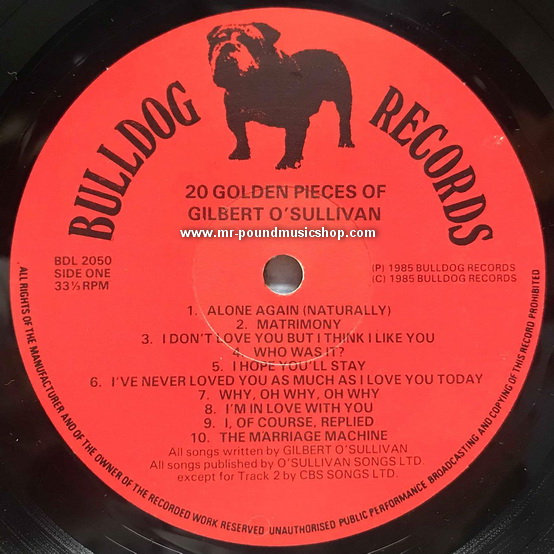 Gilbert O'Sullivan - 20 Golden Pieces Of Gilbert O'Sullivan