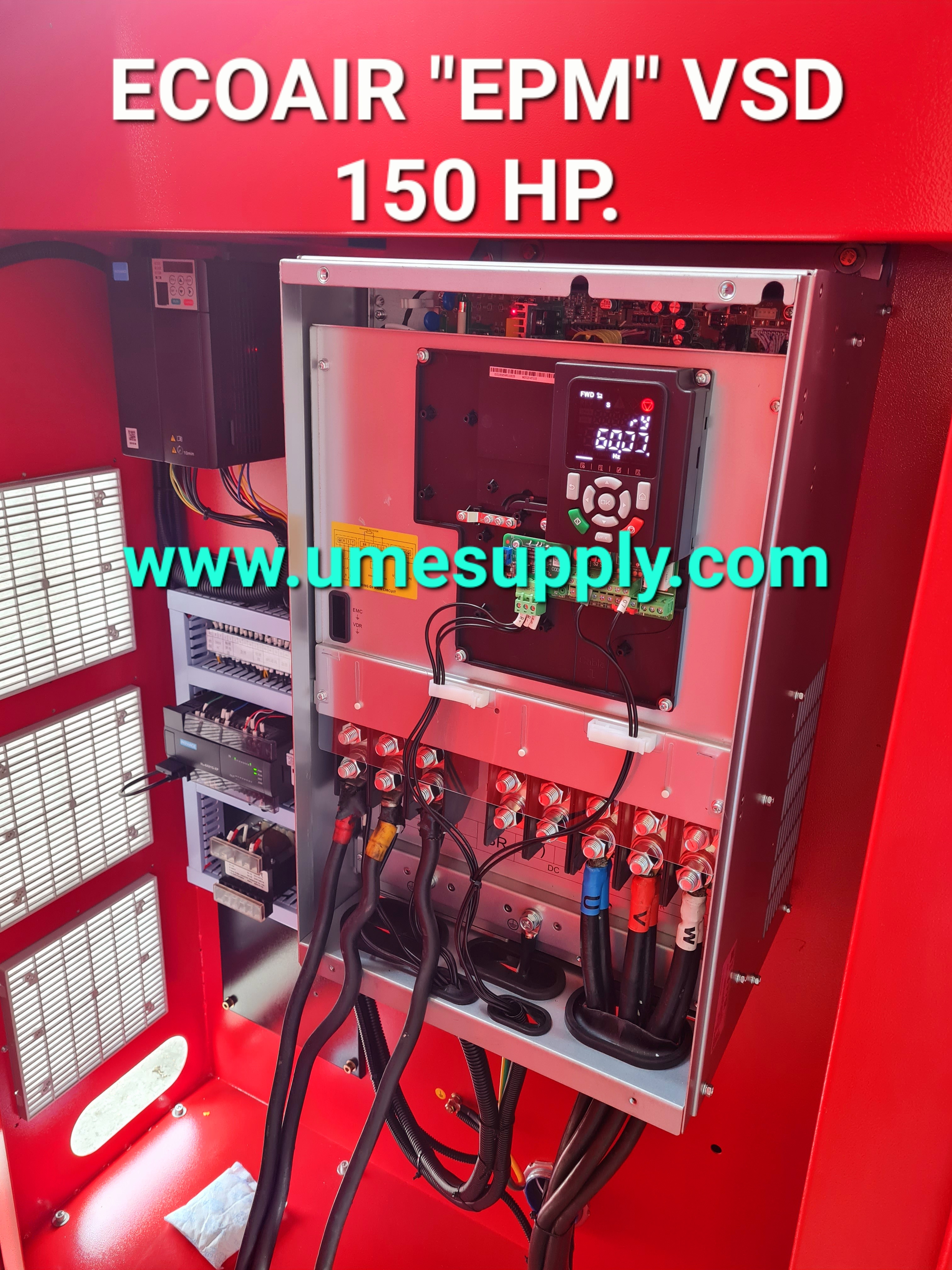 "ECOAIR" EPM " VSD 150 HP. SCREW AIR COMPRESSOR. คอมเพรสเซอร์แบบสกรู