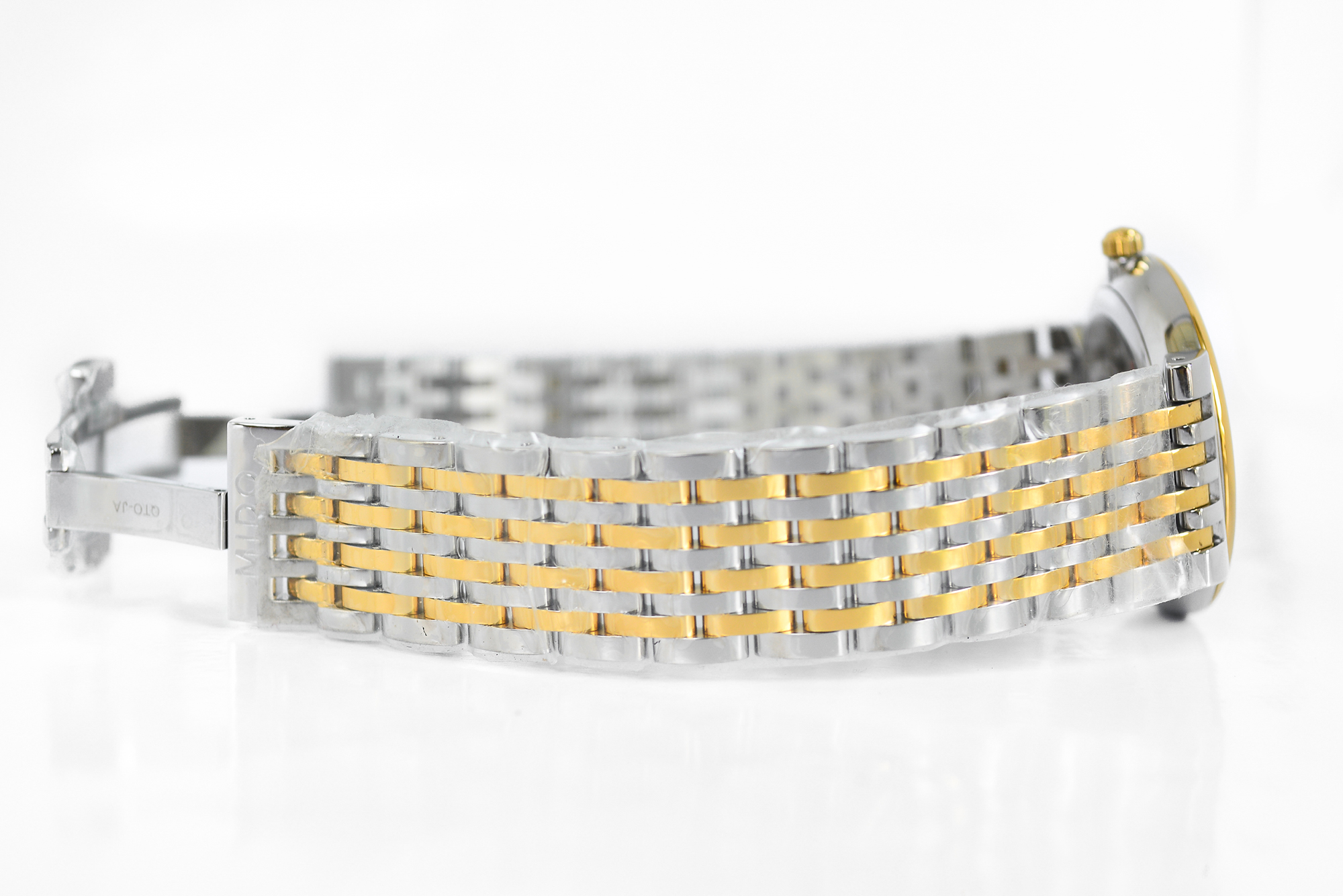 Mido Dorada Quartz สองกษัตริย์ หน้าขาว หลักโรมัน