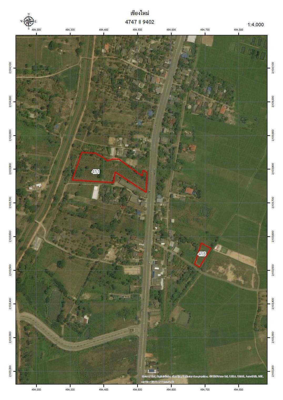 ขายที่ดิน อ.แม่ริม จ.เชียงใหม่ ติดถนนใหญ่ มี 2 ฝั่ง คือ 8 ไร่กว่า และ 1 ไร่กว่าฝั่ง 8 ไร่กว่า ตารางวาละ 16,000