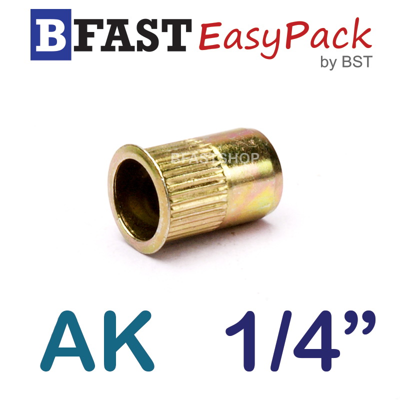 รีเวทนัท หัวเตเปอร์คอลาย AK 1/4" (4 ตัว/ถุง)
