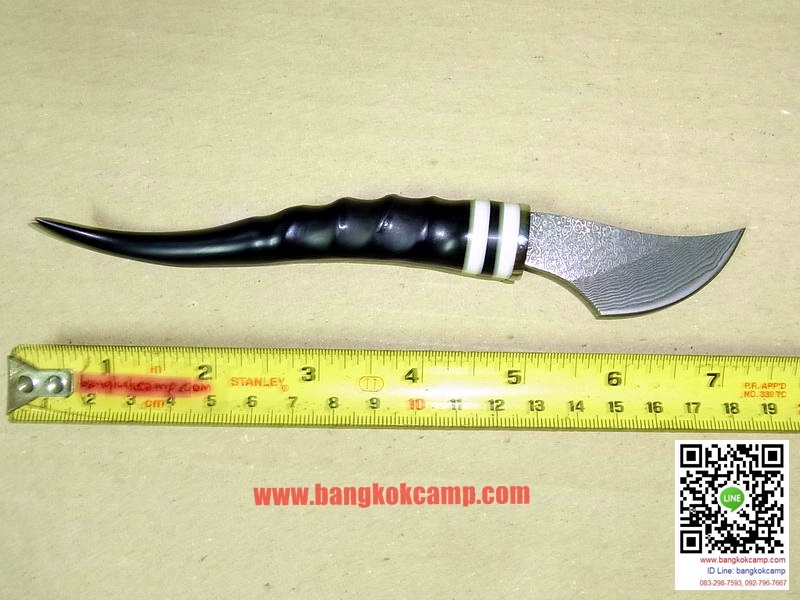 มีดดามัสกัส ด้ามเขา พร้อมซองหนังแท้