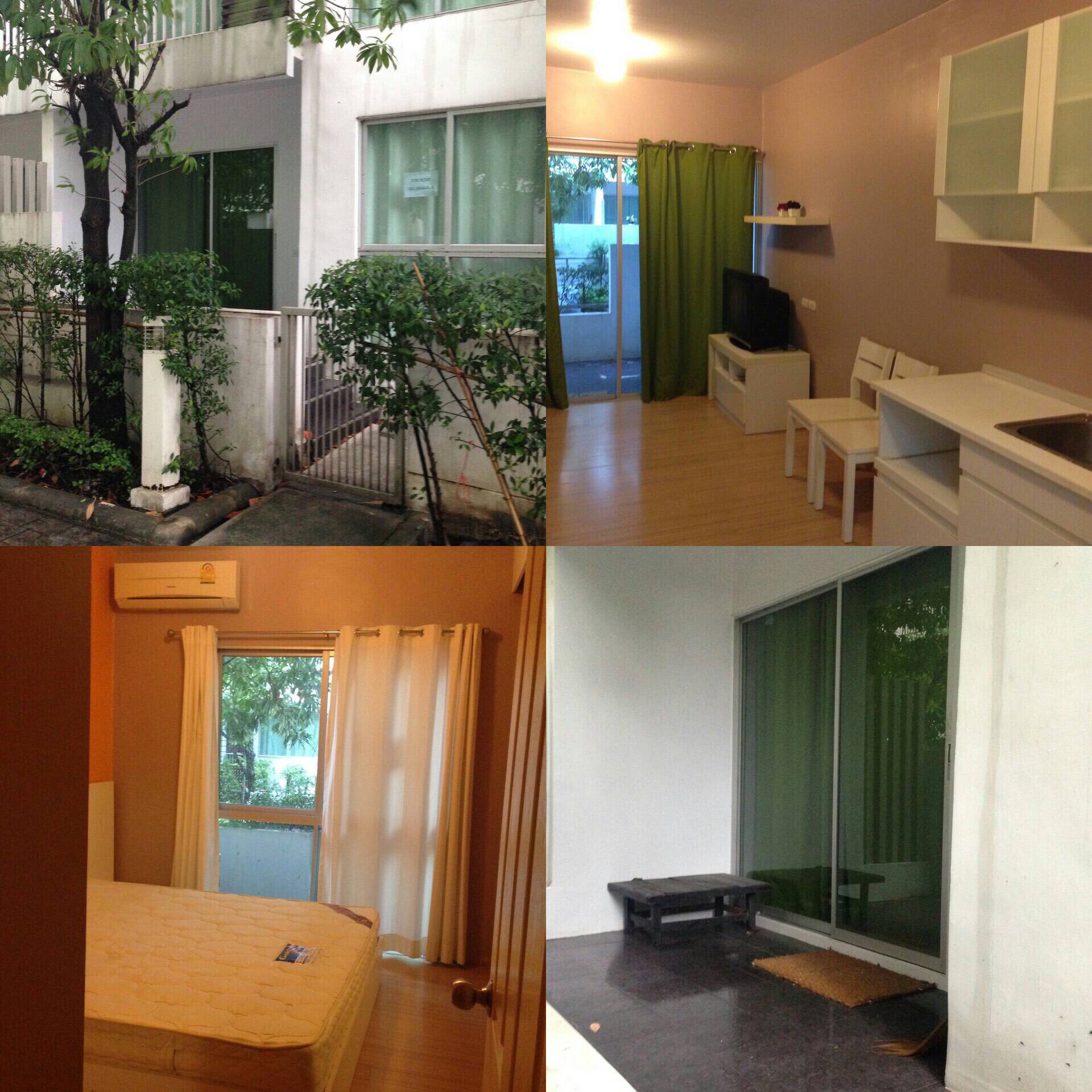 ขาย / เช่าคอนโดa space & a space I.D. Asoke-Ratchada 1 ห้องนอน 1 ห้องนอน ชั้น 1 ติดสวนมีระเบียงนั่งเล่น