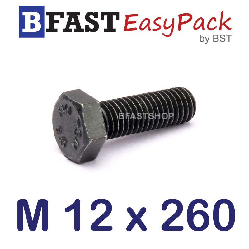 สกรูมิลดำ M12 x 260 *เกลียวครึ่ง*