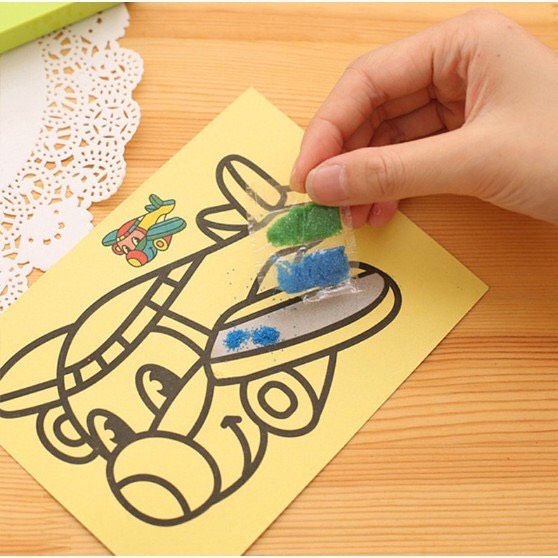 S ทรายโรยสี สติกเกอร์ทราย แผ่นโรยทราย sand sticker SMALL 20.5x15 cm