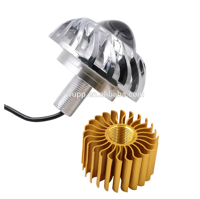 ไฟโปรเจคเตอร์รถมอเตอร์ไซค์แบบ LED รุ่น 10 วัตต์ ทรงใบพัดสี ฟ้า ขาว